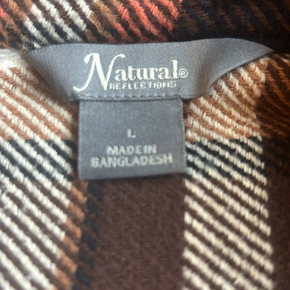 Flannel shirt, sz L, Natural reflections, brown - Picture 5 of 5